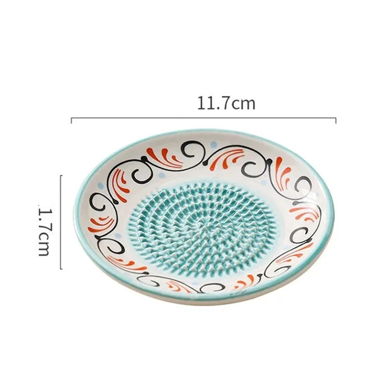 Colorful Ceramic Garlic Grater Plate Handmade