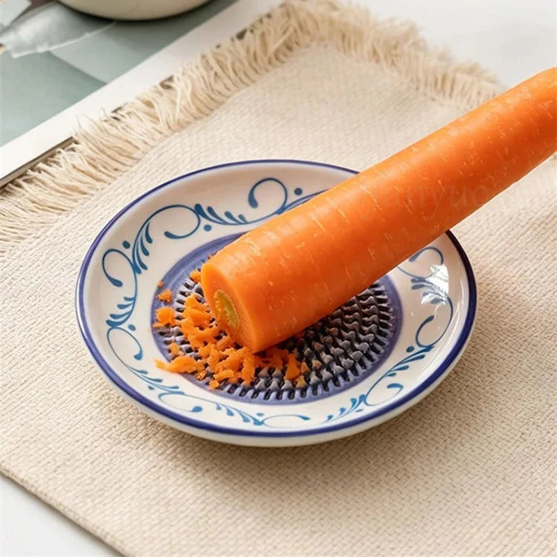 Colorful Ceramic Garlic Grater Plate Handmade