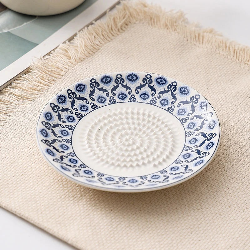 Colorful Ceramic Garlic Grater Plate Handmade