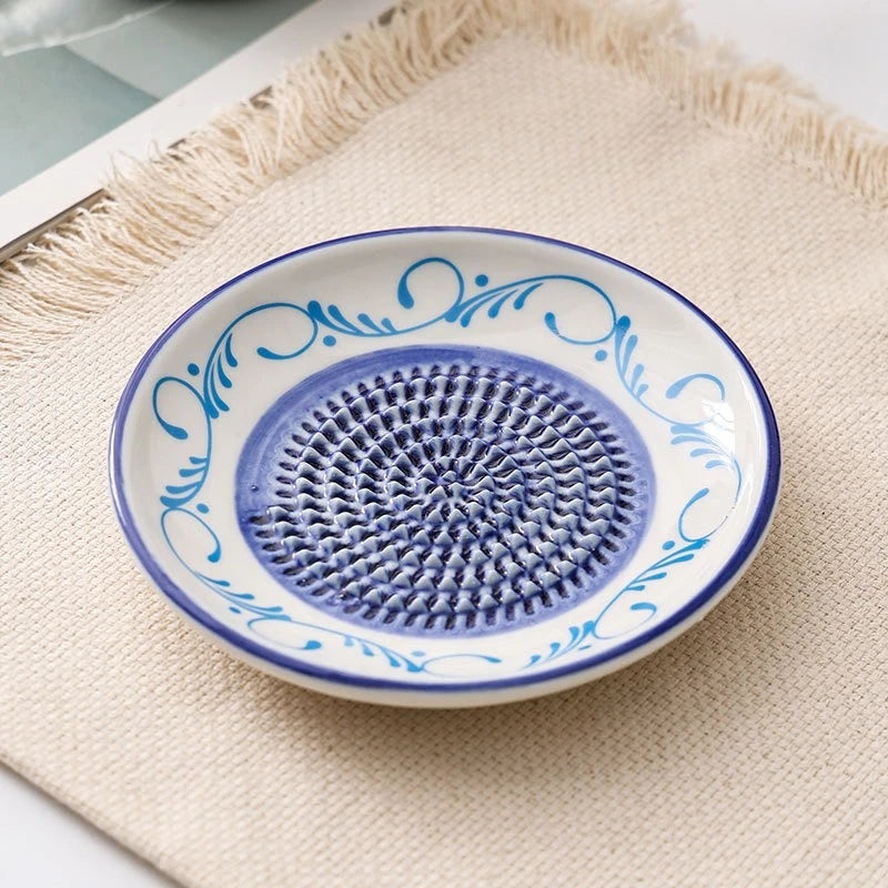 Colorful Ceramic Garlic Grater Plate Handmade