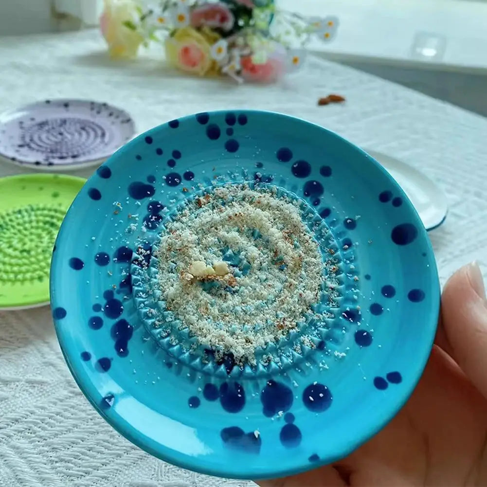 Speckled Ceramic Garlic Grater Plate Handmade
