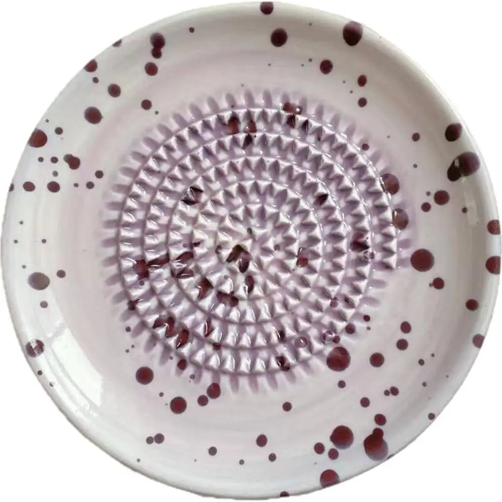 Speckled Ceramic Garlic Grater Plate Handmade